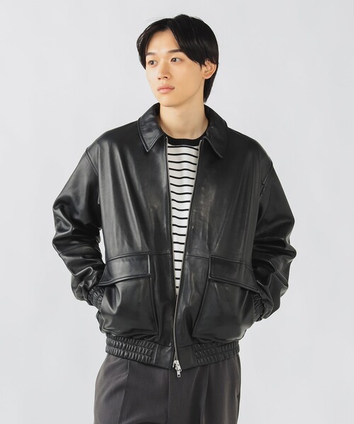 BEAMS HEART(ビームスハート)の「レザー ブルゾン(ブルゾン・メンズ・ブラック・SMALL/MEDIUM/LARGE/X-LARGE)」の1枚目の写真