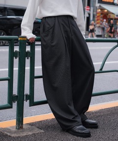 2tuck wide baggy flare rame slacks / 2タックワイドバギーフレアラメ