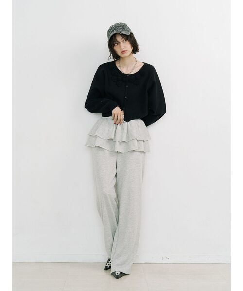 jouetie（ジュエティ）の「スカートレイヤードスウェットパンツ【セットアップ対応】（スウェットパンツ・レディース・ブラック/グレー/ピンク・MEDIUM）」の18枚目の写真