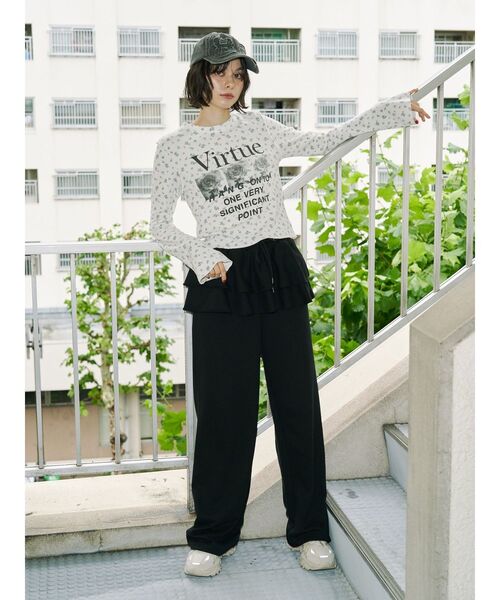 jouetie（ジュエティ）の「スカートレイヤードスウェットパンツ【セットアップ対応】（スウェットパンツ・レディース・ブラック/グレー/ピンク・MEDIUM）」の19枚目の写真