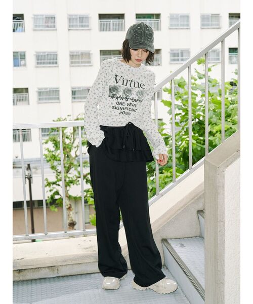 jouetie（ジュエティ）の「スカートレイヤードスウェットパンツ【セットアップ対応】（スウェットパンツ・レディース・ブラック/グレー/ピンク・MEDIUM）」の21枚目の写真