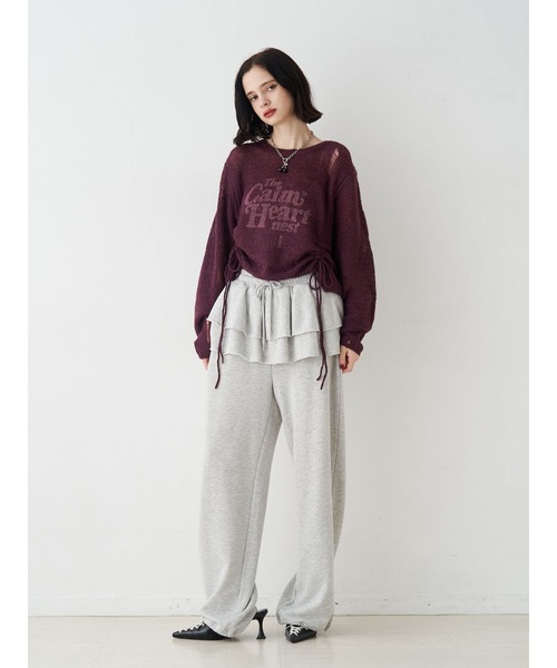 jouetie（ジュエティ）の「スカートレイヤードスウェットパンツ【セットアップ対応】（スウェットパンツ・レディース・ブラック/グレー/ピンク・MEDIUM）」の9枚目の写真
