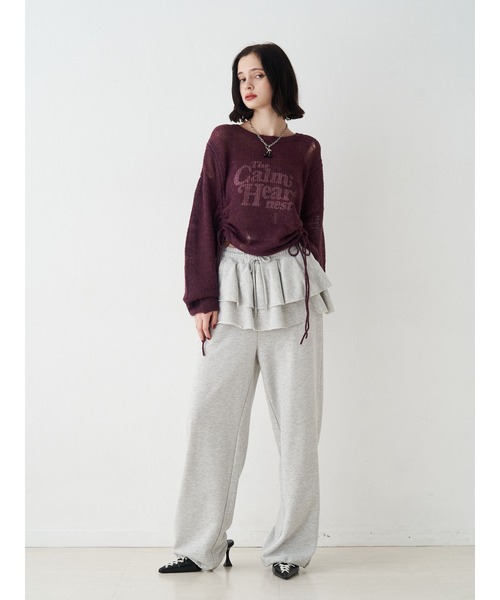 jouetie（ジュエティ）の「スカートレイヤードスウェットパンツ【セットアップ対応】（スウェットパンツ・レディース・ブラック/グレー/ピンク・MEDIUM）」の7枚目の写真