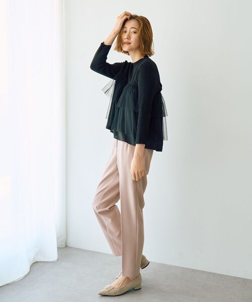 YECCA VECCA（イェッカヴェッカ）の「スタイルアップテーパードパンツ（その他パンツ・レディース・ピンクベージュ/グレー/ネイビー・S/M）」の16枚目の写真