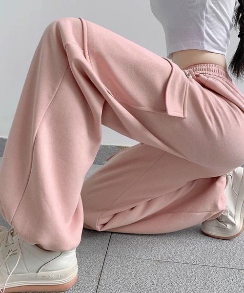 shoppinggo(ショッピングゴー)の「スウェットパンツ レディース ワイドパンツ ジョガーパンツ(スウェットパンツ・レディース・ライトグレー/ピンク/ブラック/ベージュ・FREE)」の4枚目の写真