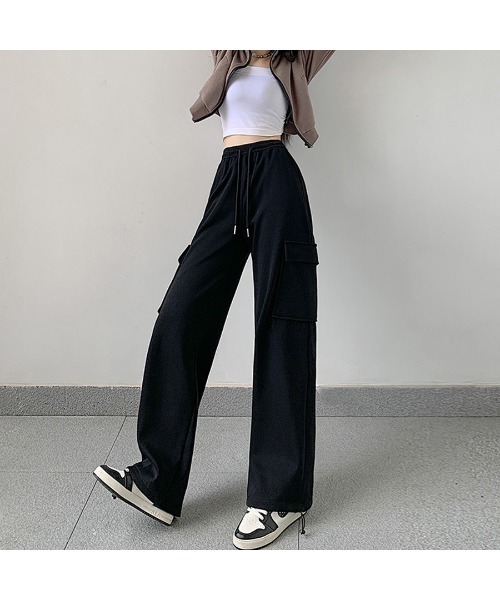 shoppinggo(ショッピングゴー)の「スウェットパンツ レディース ワイドパンツ ジョガーパンツ(スウェットパンツ・レディース・ライトグレー/ピンク/ブラック/ベージュ・FREE)」の8枚目の写真