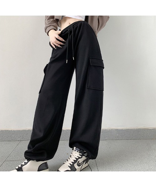 shoppinggo(ショッピングゴー)の「スウェットパンツ レディース ワイドパンツ ジョガーパンツ(スウェットパンツ・レディース・ライトグレー/ピンク/ブラック/ベージュ・FREE)」の9枚目の写真