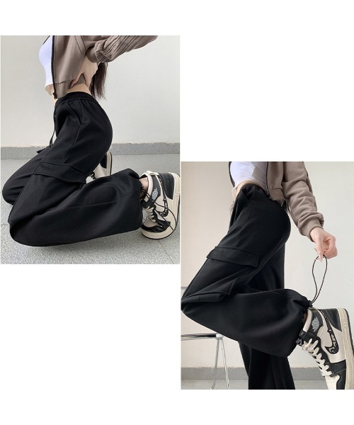 shoppinggo(ショッピングゴー)の「スウェットパンツ レディース ワイドパンツ ジョガーパンツ(スウェットパンツ・レディース・ライトグレー/ピンク/ブラック/ベージュ・FREE)」の12枚目の写真