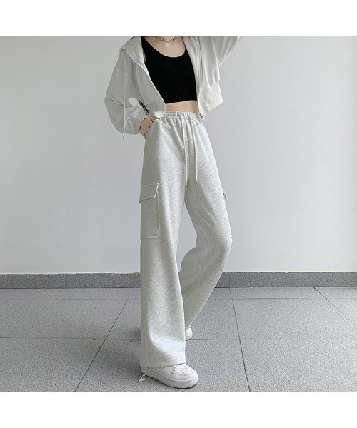 shoppinggo(ショッピングゴー)の「スウェットパンツ レディース ワイドパンツ ジョガーパンツ(スウェットパンツ・レディース・ライトグレー/ピンク/ブラック/ベージュ・FREE)」の16枚目の写真