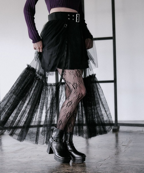 HARE（ハレ）の「チュールレースベルトスカート(HARE)（スカート・レディース・レッド/ブラック/ブルーグリーン・FREE）」の15枚目の写真