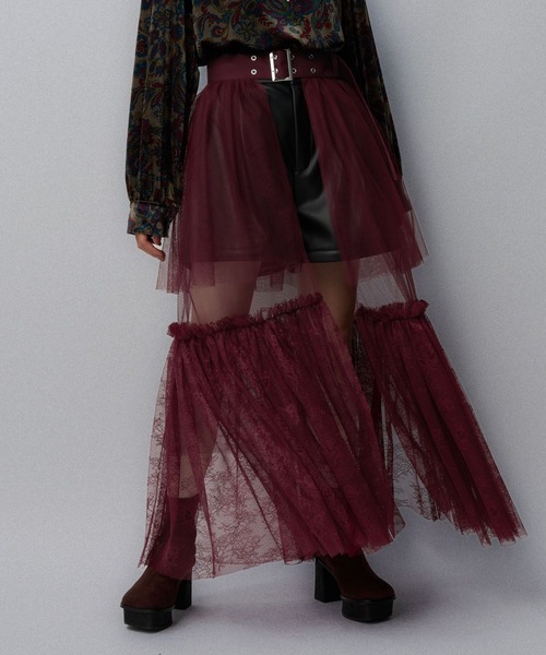 HARE（ハレ）の「チュールレースベルトスカート(HARE)（スカート・レディース・レッド/ブラック/ブルーグリーン・FREE）」の21枚目の写真