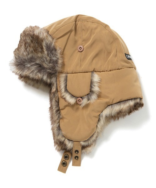 430（フォーサーティ）の「mko13030-PT AVIATOR CAP アヴィエイターキャップ(25-159)（キャップ・メンズ・ベージュ/ブラック・FREE）」の2枚目の写真