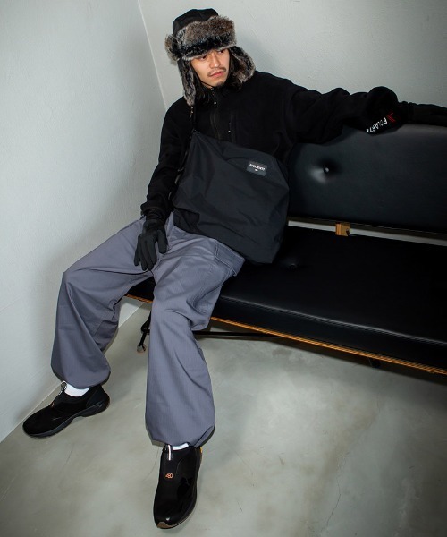 430（フォーサーティ）の「mko13030-PT AVIATOR CAP アヴィエイターキャップ(25-159)（キャップ・メンズ・ベージュ/ブラック・FREE）」の3枚目の写真