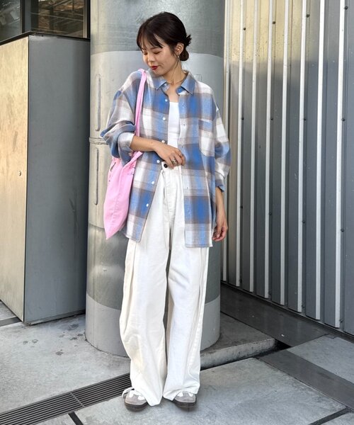 CIAOPANIC TYPY(チャオパニックティピー)の「【ユニセックス】カラミオリオンブレチェックシャツ(シャツ/ブラウス・メンズ・ブルー/ホワイト/ネイビー・MEDIUM/LARGE)」の10枚目の写真