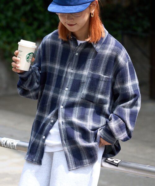 CIAOPANIC TYPY(チャオパニックティピー)の「【ユニセックス】カラミオリオンブレチェックシャツ(シャツ/ブラウス・メンズ・ブルー/ホワイト/ネイビー・MEDIUM/LARGE)」の13枚目の写真