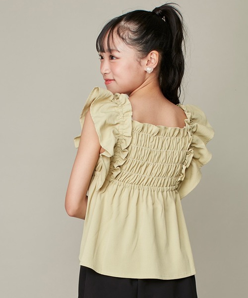 JENNI love（ジェニィラブ）の「2wayフリルブラウス（シャツ/ブラウス・キッズ・グリーン/ブラック/オフホワイト・160cm/150cm/140cm/130cm）」の3枚目の写真