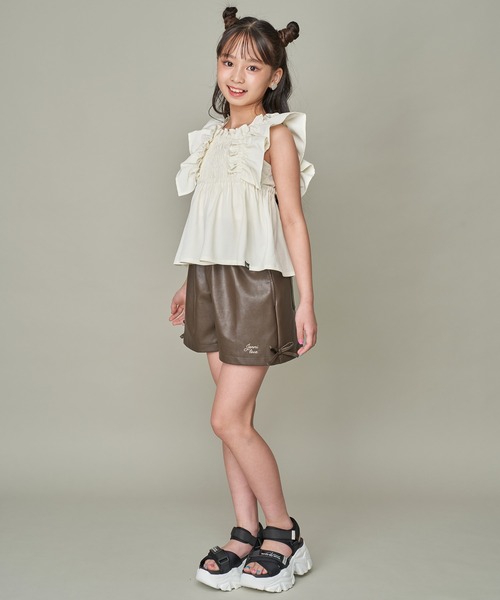 JENNI love（ジェニィラブ）の「2wayフリルブラウス（シャツ/ブラウス・キッズ・グリーン/ブラック/オフホワイト・160cm/150cm/140cm/130cm）」の6枚目の写真