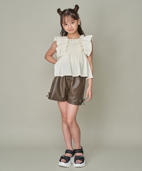 JENNI love（ジェニィラブ）の「2wayフリルブラウス（シャツ/ブラウス・キッズ・グリーン/ブラック/オフホワイト・160cm/150cm/140cm/130cm）」の8枚目の写真