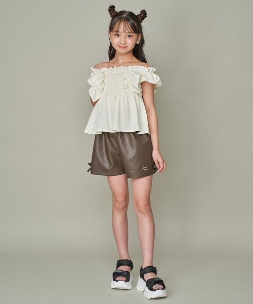 JENNI love（ジェニィラブ）の「2wayフリルブラウス（シャツ/ブラウス・キッズ・グリーン/ブラック/オフホワイト・160cm/150cm/140cm/130cm）」の9枚目の写真