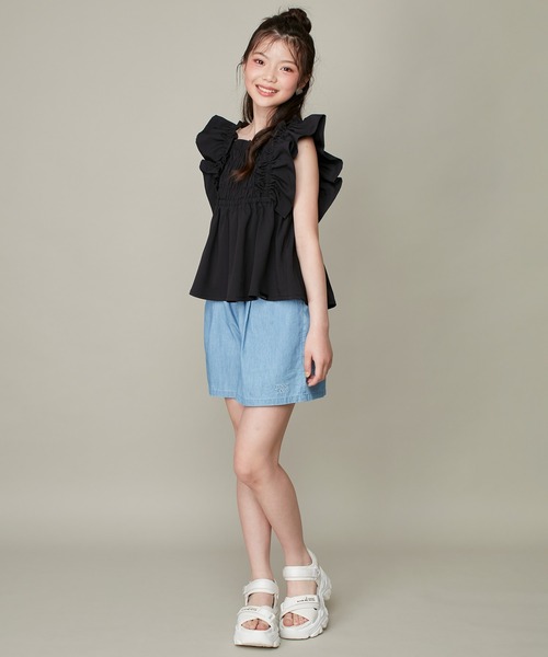 JENNI love（ジェニィラブ）の「2wayフリルブラウス（シャツ/ブラウス・キッズ・グリーン/ブラック/オフホワイト・160cm/150cm/140cm/130cm）」の11枚目の写真