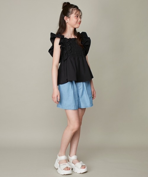 JENNI love（ジェニィラブ）の「2wayフリルブラウス（シャツ/ブラウス・キッズ・グリーン/ブラック/オフホワイト・160cm/150cm/140cm/130cm）」の13枚目の写真