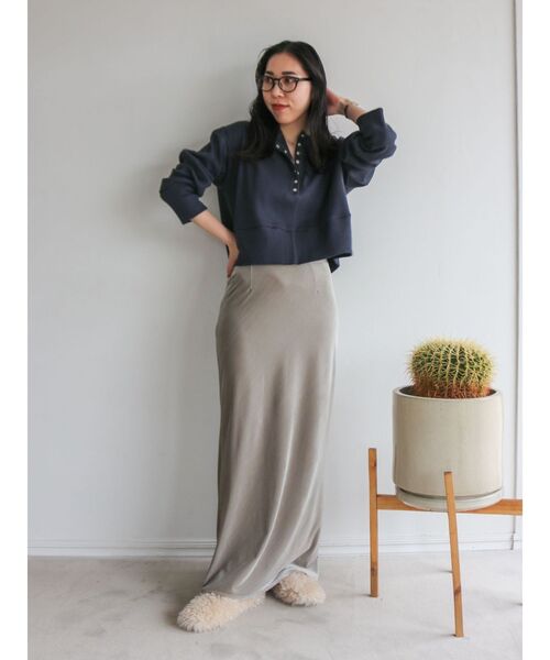 Ungrid（アングリッド）の「フィットベロアスカート（スカート・レディース・ブラック/ヘザーグレー・SMALL/MEDIUM）」の4枚目の写真