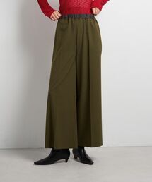 異素材ベルトゴムワイドパンツ