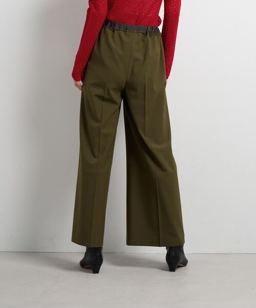 LANVIN en Bleu(ランバンオンブルー)の「異素材ベルトゴムワイドパンツ(その他パンツ・レディース・カーキ/ブラック/オフホワイト・36/38)」の8枚目の写真