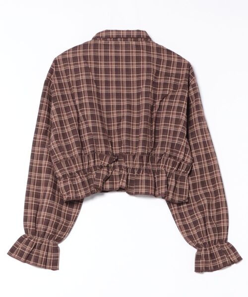 GORGE(ゴージ)の「《ギャザー×クロップド丈》レディース チェックシャツ フリル 長袖 春秋冬(シャツ/ブラウス・レディース・ブラック/レッド/ブラウン・F)」の15枚目の写真