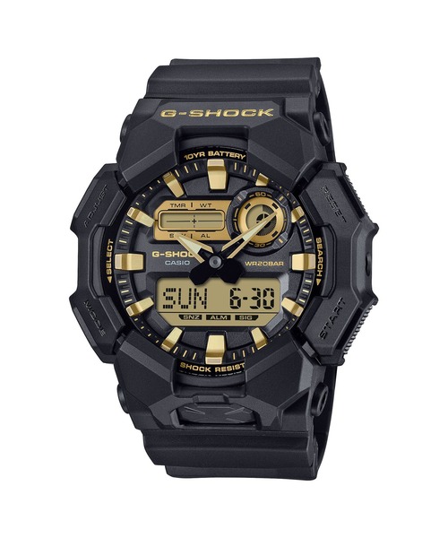 G-SHOCK(ジーショック)の「Black and Gold Series / GA-010GB-1A9JF(アナログ腕時計・メンズ・ブラック×ゴールド・FREE)」の1枚目の写真