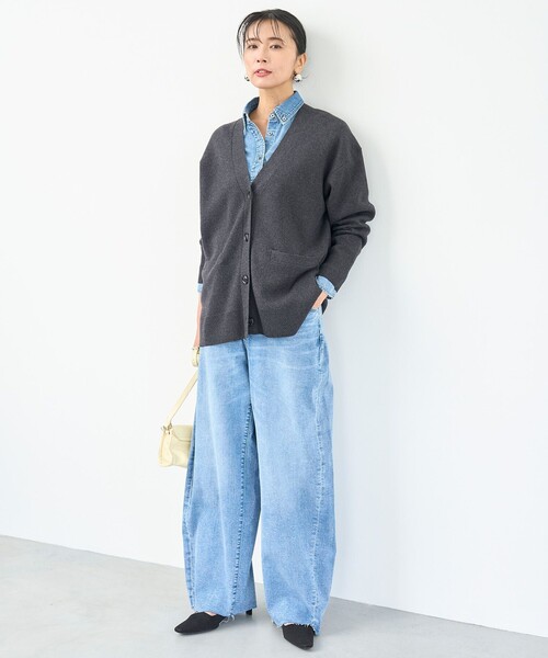 UNFILO（アンフィーロ）の「【UNFILO DENIM LIGHT】 クロップドシャツ（シャツ/ブラウス・レディース・ライトグレー系/スカイブルー系/サックスブルー系・SMALL/MEDIUM）」の10枚目の写真