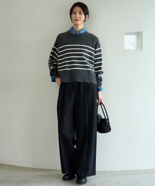 UNFILO（アンフィーロ）の「【UNFILO DENIM LIGHT】 クロップドシャツ（シャツ/ブラウス・レディース・ライトグレー系/スカイブルー系/サックスブルー系・SMALL/MEDIUM）」の12枚目の写真