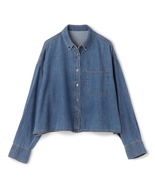 UNFILO（アンフィーロ）の「【UNFILO DENIM LIGHT】 クロップドシャツ（シャツ/ブラウス・レディース・ライトグレー系/スカイブルー系/サックスブルー系・SMALL/MEDIUM）」の15枚目の写真