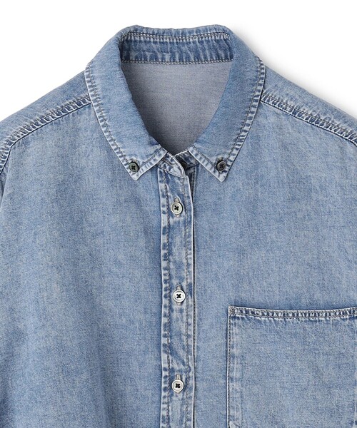 UNFILO（アンフィーロ）の「【UNFILO DENIM LIGHT】 クロップドシャツ（シャツ/ブラウス・レディース・ライトグレー系/スカイブルー系/サックスブルー系・SMALL/MEDIUM）」の17枚目の写真