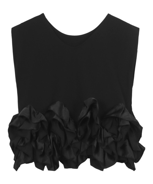 PATOU 黒 フリル付き　カットソー　トップス フリルヘムカットソートップス（Tシャツ/カットソー）｜KOBE LETTUCE