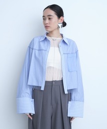 AIC. | 【再入荷】チュールレイヤードビッグカフスストライプシャツ(シャツ/ブラウス)