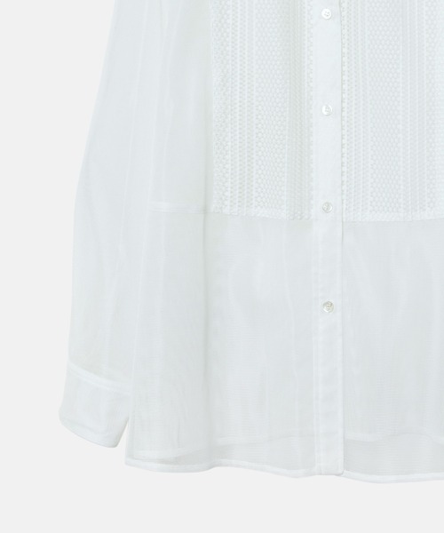 LE CIEL BLEU(ルシェルブルー)の「レースアンドメッシュコンボシャツ / Lace & Mesh Combo Shirt(シャツ/ブラウス・レディース・ブラック/オフホワイト・36)」の11枚目の写真