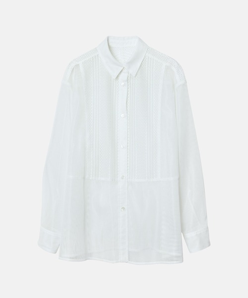 LE CIEL BLEU(ルシェルブルー)の「レースアンドメッシュコンボシャツ / Lace & Mesh Combo Shirt(シャツ/ブラウス・レディース・ブラック/オフホワイト・36)」の9枚目の写真