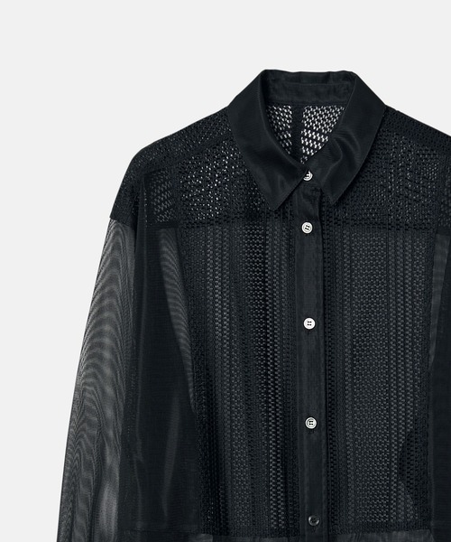 LE CIEL BLEU(ルシェルブルー)の「レースアンドメッシュコンボシャツ / Lace & Mesh Combo Shirt(シャツ/ブラウス・レディース・ブラック/オフホワイト・36)」の12枚目の写真