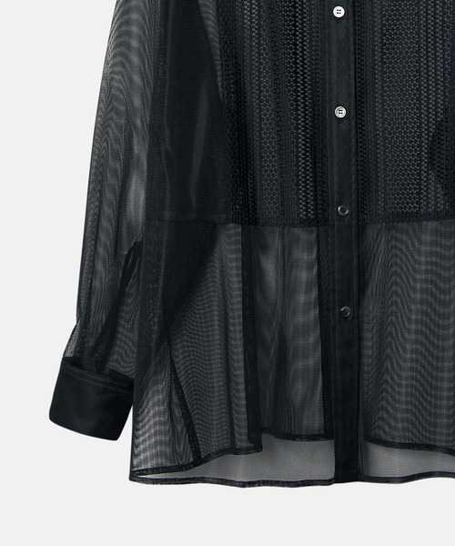 LE CIEL BLEU(ルシェルブルー)の「レースアンドメッシュコンボシャツ / Lace & Mesh Combo Shirt(シャツ/ブラウス・レディース・ブラック/オフホワイト・36)」の13枚目の写真