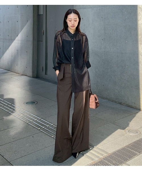 LE CIEL BLEU(ルシェルブルー)の「レースアンドメッシュコンボシャツ / Lace & Mesh Combo Shirt(シャツ/ブラウス・レディース・ブラック/オフホワイト・36)」の16枚目の写真