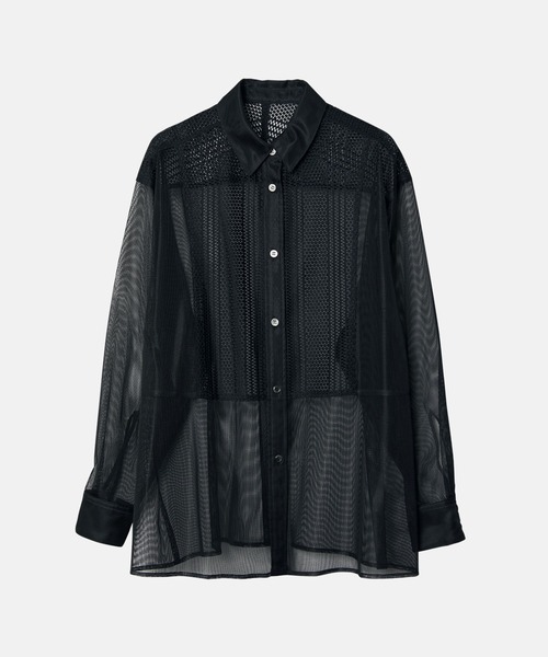 LE CIEL BLEU(ルシェルブルー)の「レースアンドメッシュコンボシャツ / Lace & Mesh Combo Shirt(シャツ/ブラウス・レディース・ブラック/オフホワイト・36)」の14枚目の写真