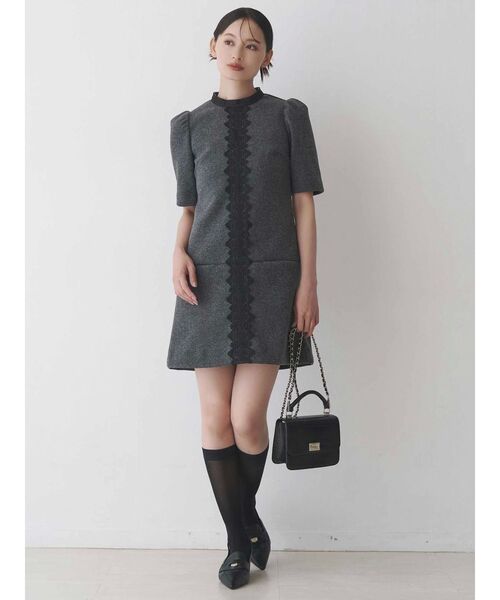 MERCURYDUO(マーキュリーデュオ)の「バイカラーレースミニワンピース(ワンピース・レディース・グレー/ネイビー/ピンク・SMALL/MEDIUM)」の7枚目の写真