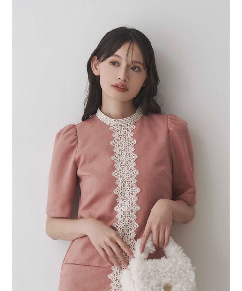 MERCURYDUO(マーキュリーデュオ)の「バイカラーレースミニワンピース(ワンピース・レディース・グレー/ネイビー/ピンク・SMALL/MEDIUM)」の14枚目の写真