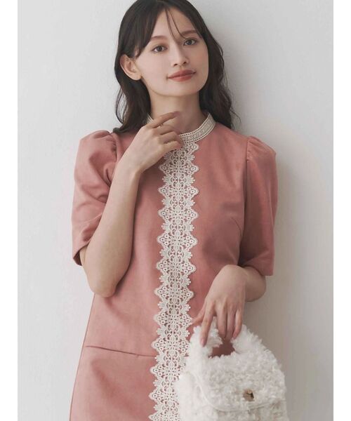 MERCURYDUO(マーキュリーデュオ)の「バイカラーレースミニワンピース(ワンピース・レディース・グレー/ネイビー/ピンク・SMALL/MEDIUM)」の15枚目の写真