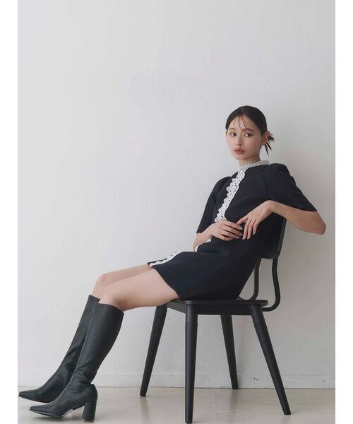 MERCURYDUO(マーキュリーデュオ)の「バイカラーレースミニワンピース(ワンピース・レディース・グレー/ネイビー/ピンク・SMALL/MEDIUM)」の18枚目の写真