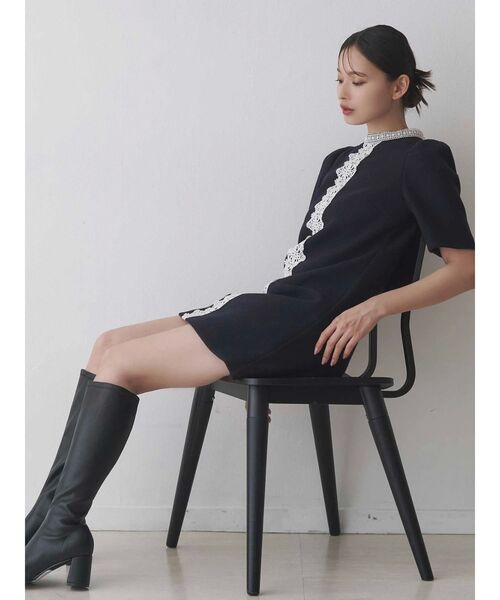 MERCURYDUO(マーキュリーデュオ)の「バイカラーレースミニワンピース(ワンピース・レディース・グレー/ネイビー/ピンク・SMALL/MEDIUM)」の19枚目の写真