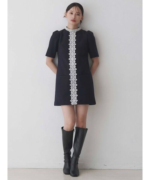 MERCURYDUO(マーキュリーデュオ)の「バイカラーレースミニワンピース(ワンピース・レディース・グレー/ネイビー/ピンク・SMALL/MEDIUM)」の22枚目の写真