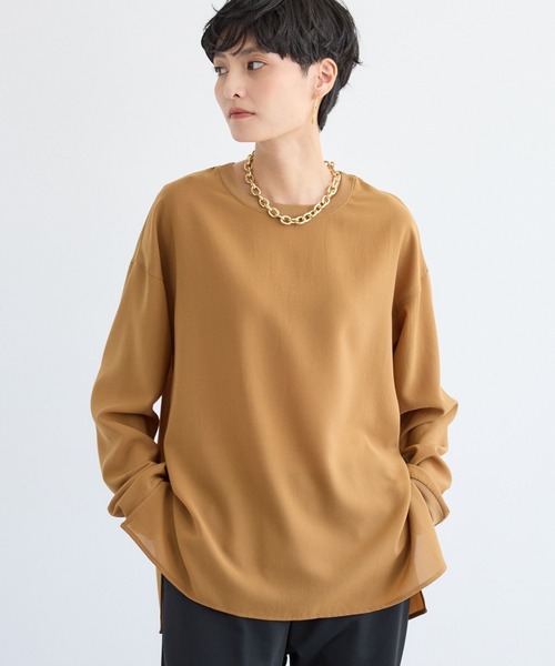 BARNYARDSTORM（バンヤードストーム）の「BARNYARDSTORM / ポプリンブラウスプルオーバー / JAPAN FABRIC【WEB限定カラー】【「BABALOG」チャンネルご紹介アイテム】（シャツ/ブラウス・レディース・ホワイト/ブラック/キャメル/チャコール・S/M）」の4枚目の写真