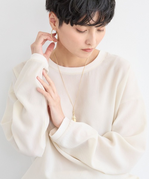 BARNYARDSTORM（バンヤードストーム）の「BARNYARDSTORM / ポプリンブラウスプルオーバー / JAPAN FABRIC【WEB限定カラー】【「BABALOG」チャンネルご紹介アイテム】（シャツ/ブラウス・レディース・ホワイト/ブラック/キャメル/チャコール・S/M）」の5枚目の写真